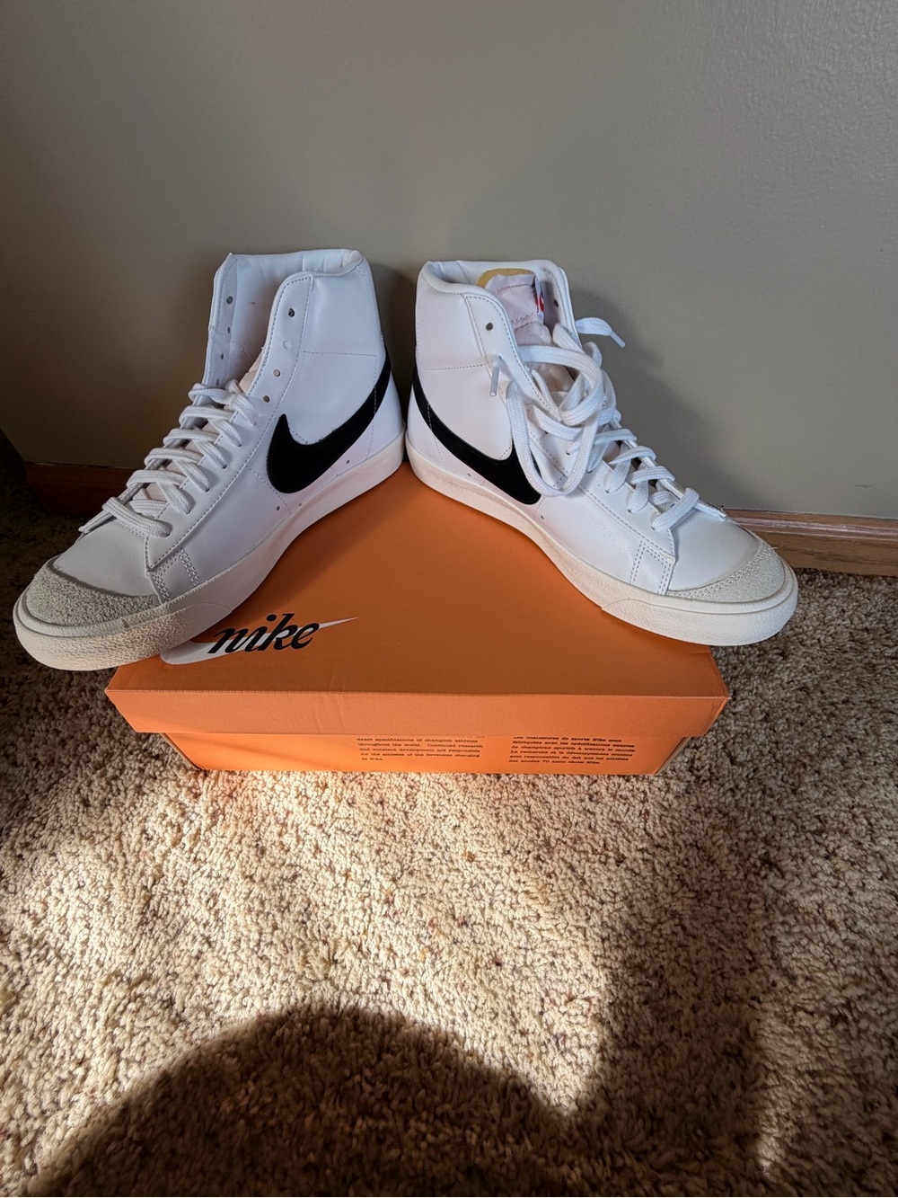 Nike White and Black High-Top Sneakers